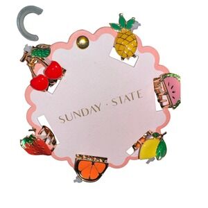 Sunday State Fruit Hair Claw‎ Clips Set Pineapple Cherry Lemon Cute New